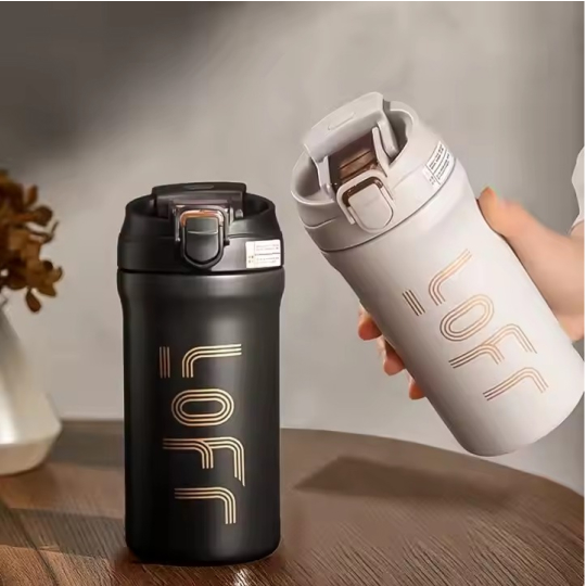 600ml 316 Stainless Steel Insulated Mug with Straw – Portable Vacuum Bottle