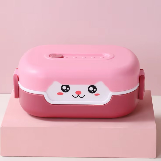 1L Kids Cartoon Compartment Lunch Box with Lid  Microwavable and Leak Proof