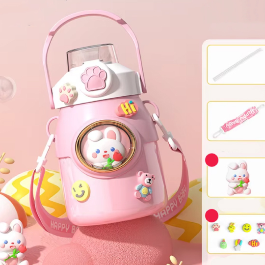 650 ml Cup with Handle & Straw, Water Bottle for Children